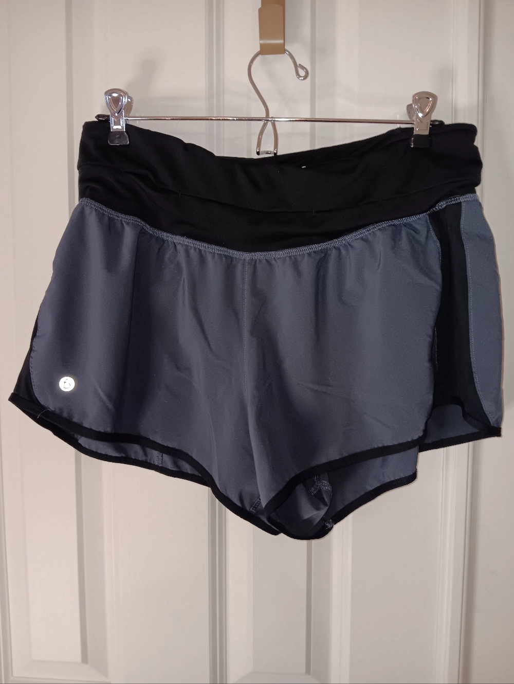 Flipbelt Women's Gray Athletic Running Shorts with Black Waistband